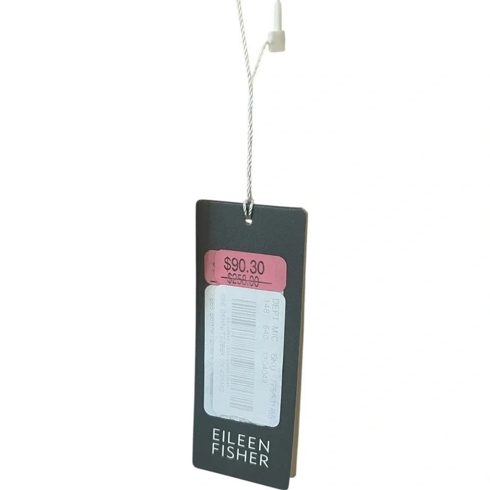 NWT Eileen Fisher Cream 100% Silk 2X Short Sleeves Top Hi-Low - Picture 5 of 7